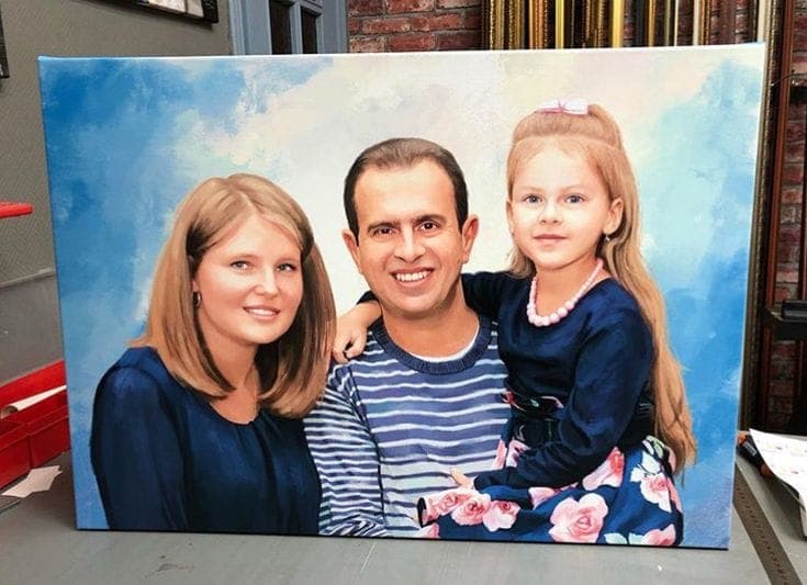 Father, Mother & Daughter Canvas
