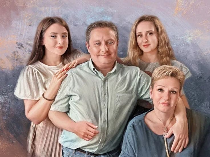 Parents and Daughters Family Portrait